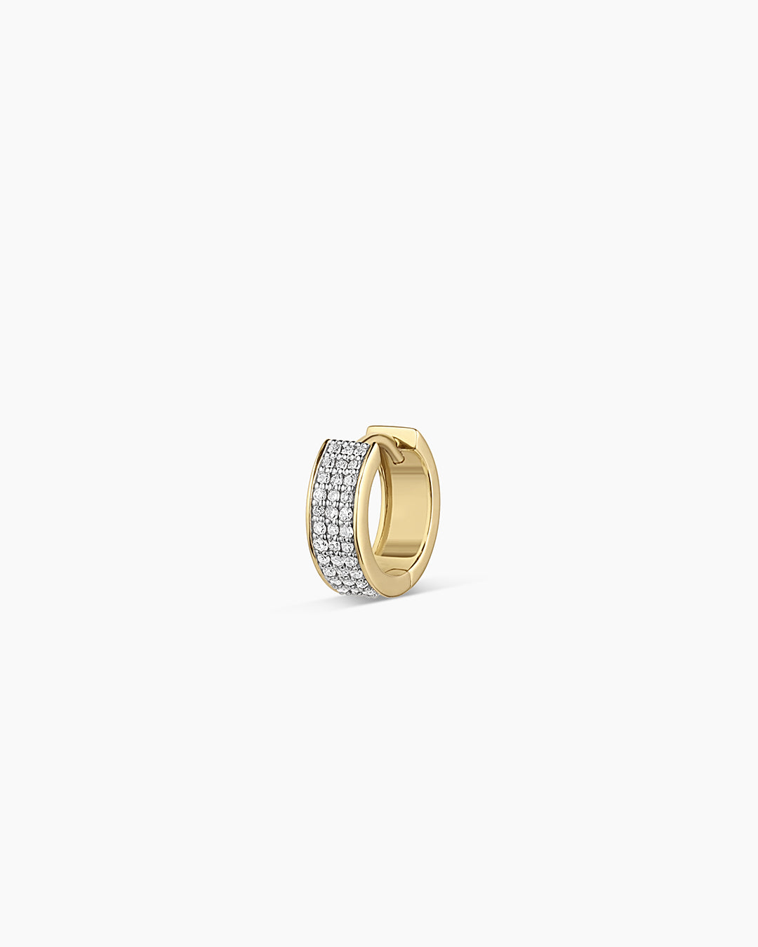 Diamond Rose Huggies || option::14K Solid Gold