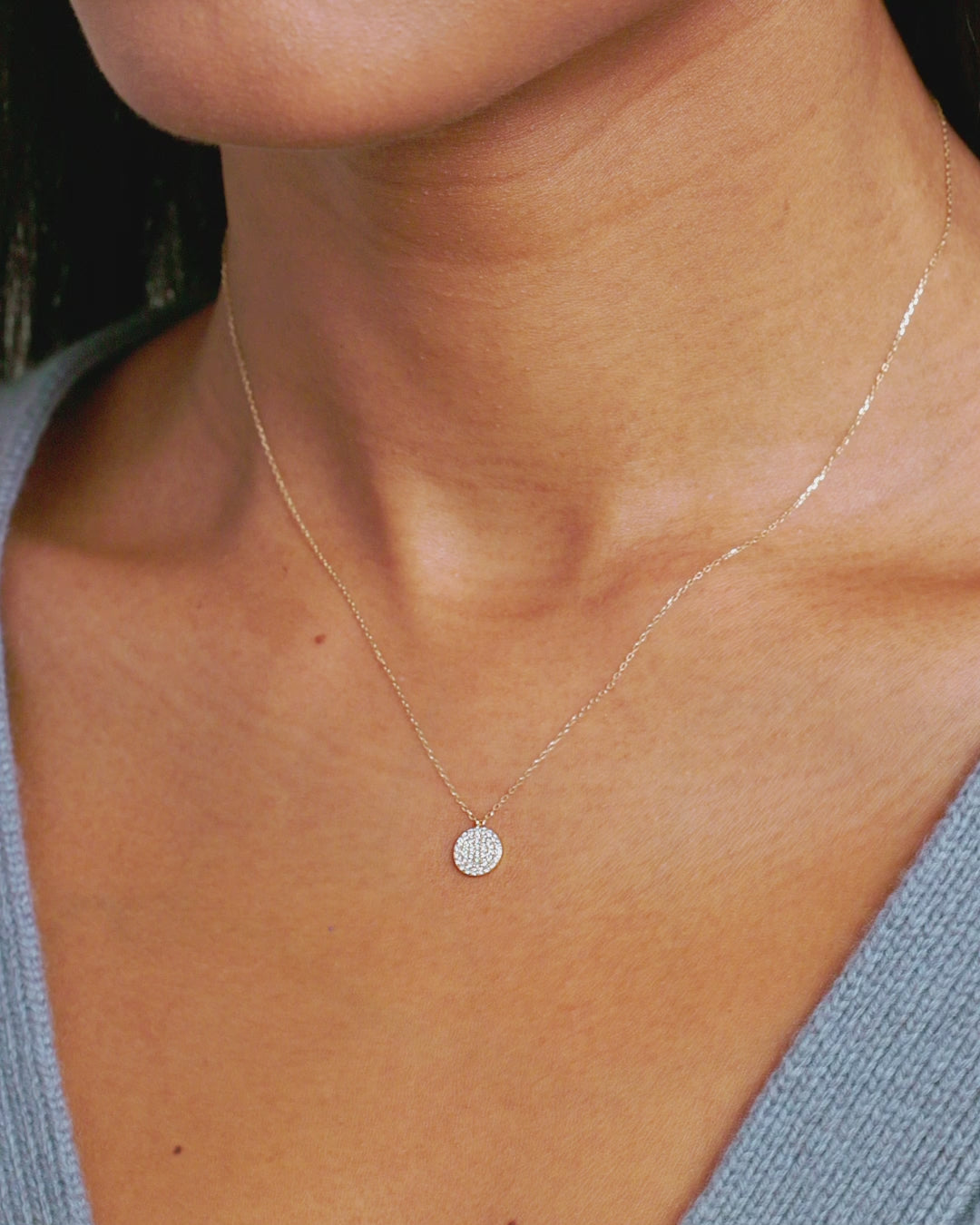 Diamond Pavé NecklaceDiamond Necklace || option::14K Solid Gold