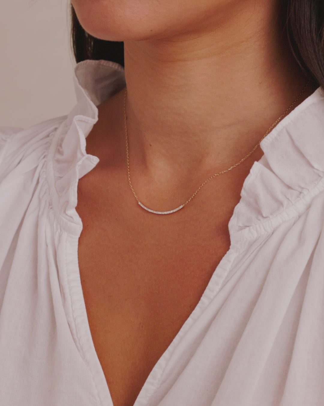 Diamond Taner Bar Necklace || option::14K Solid Gold