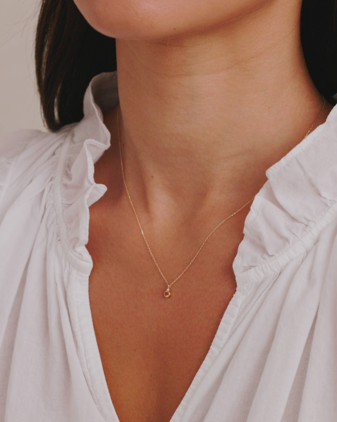 Citrine Birthstone Necklace November Birthstone Necklace || option::14K Solid Gold, Citrine - November