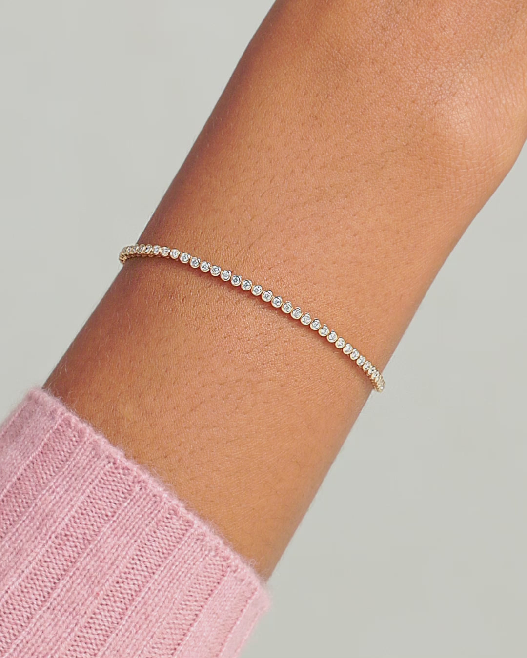 Classic Diamond Tennis Bracelet || option::14K Solid Gold