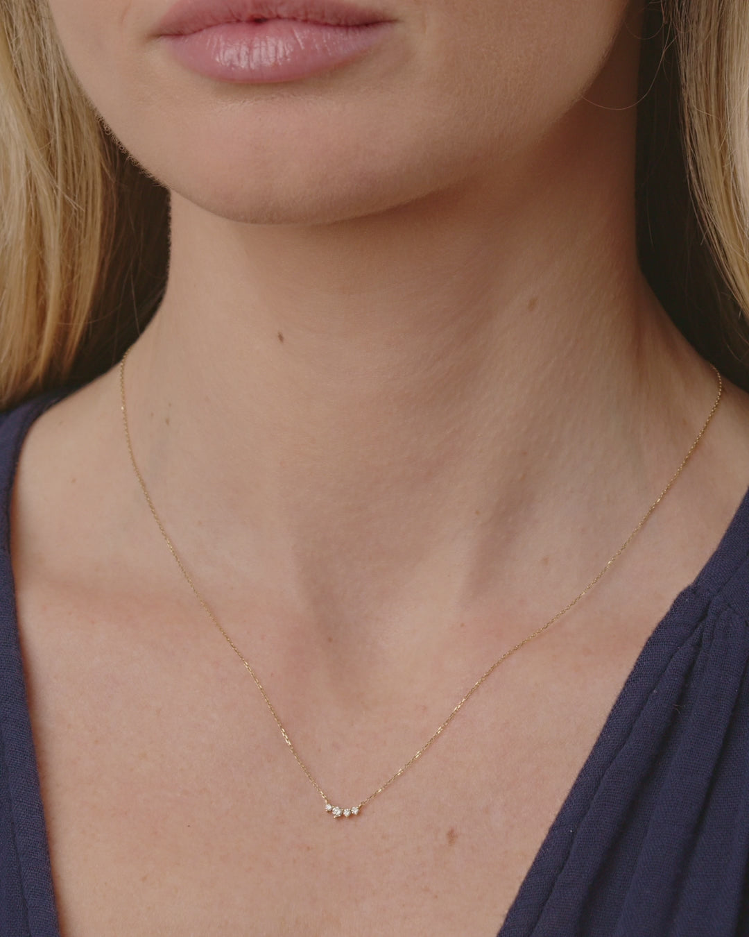 Diamond Cluster Necklace || option::14K Solid Gold