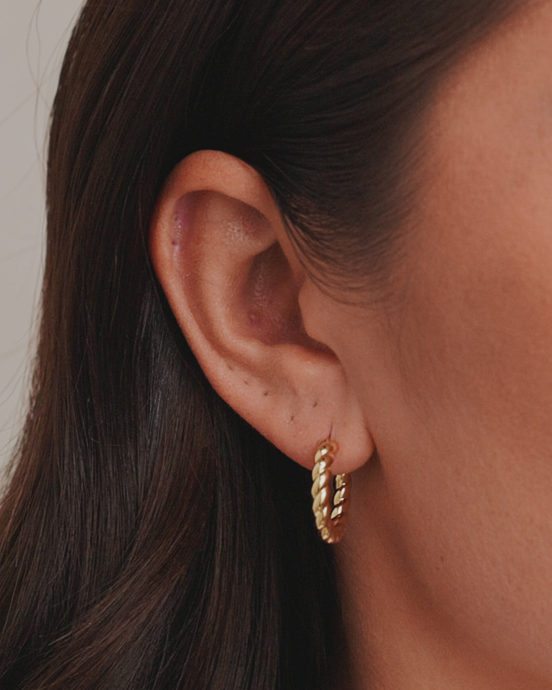 Crew Hoops Twisted 18K Gold Plated hoops || option::18K Gold Plated