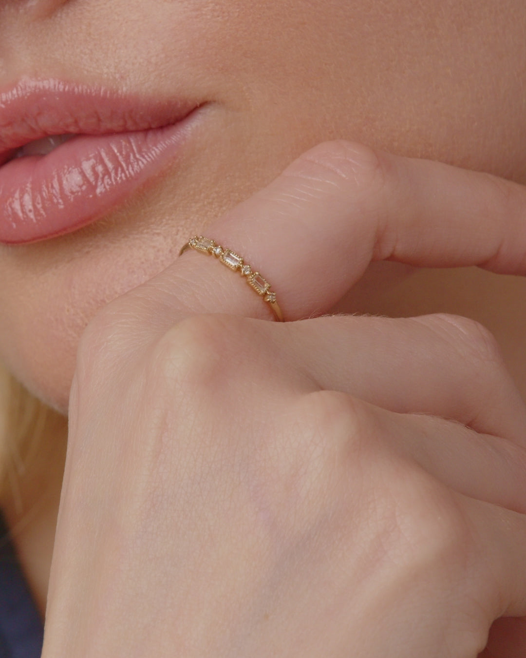 14K gold | gorjana jewelry | Baguette White Topaz and Diamond Ring