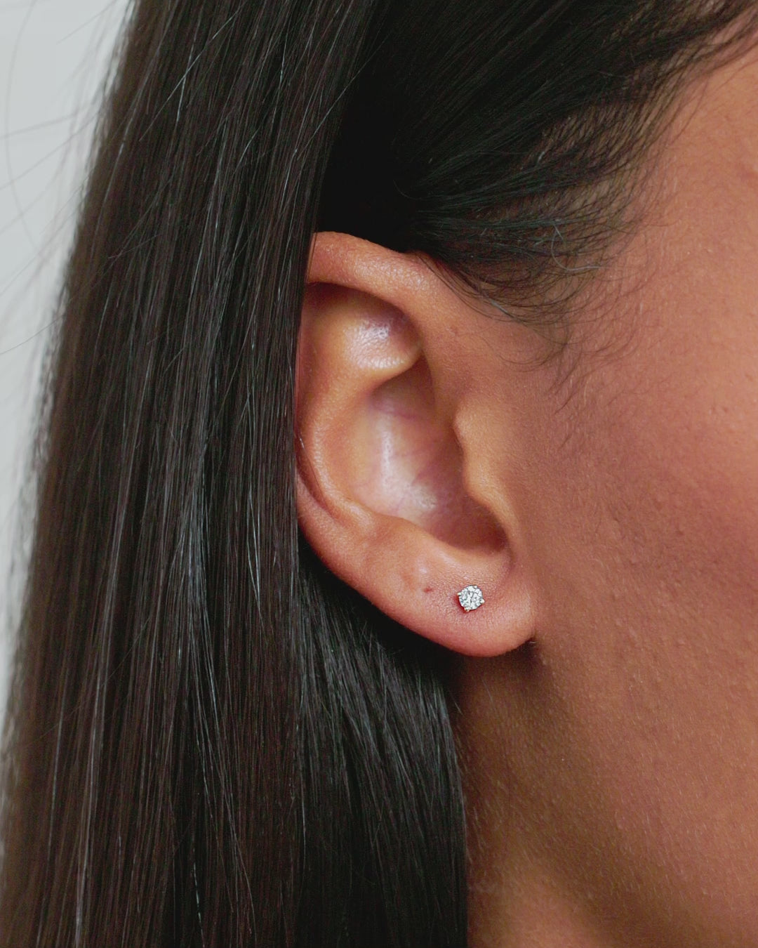 Diamond Solitaire 3 mm Studs || option::14K Solid Gold, 3mm