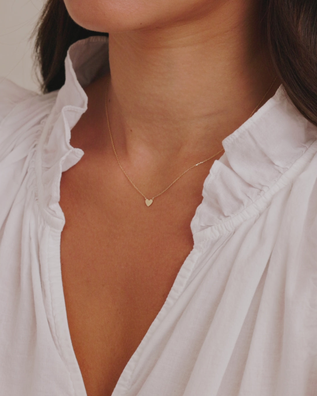 Heart Mini Necklace || option::14K Solid Gold