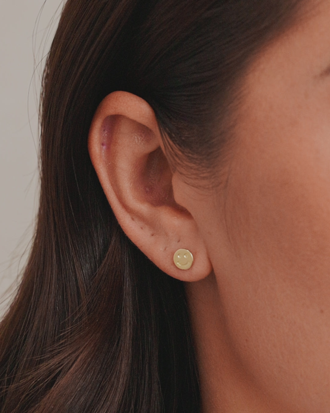 Happy Single Stud || option::18K Gold Plated