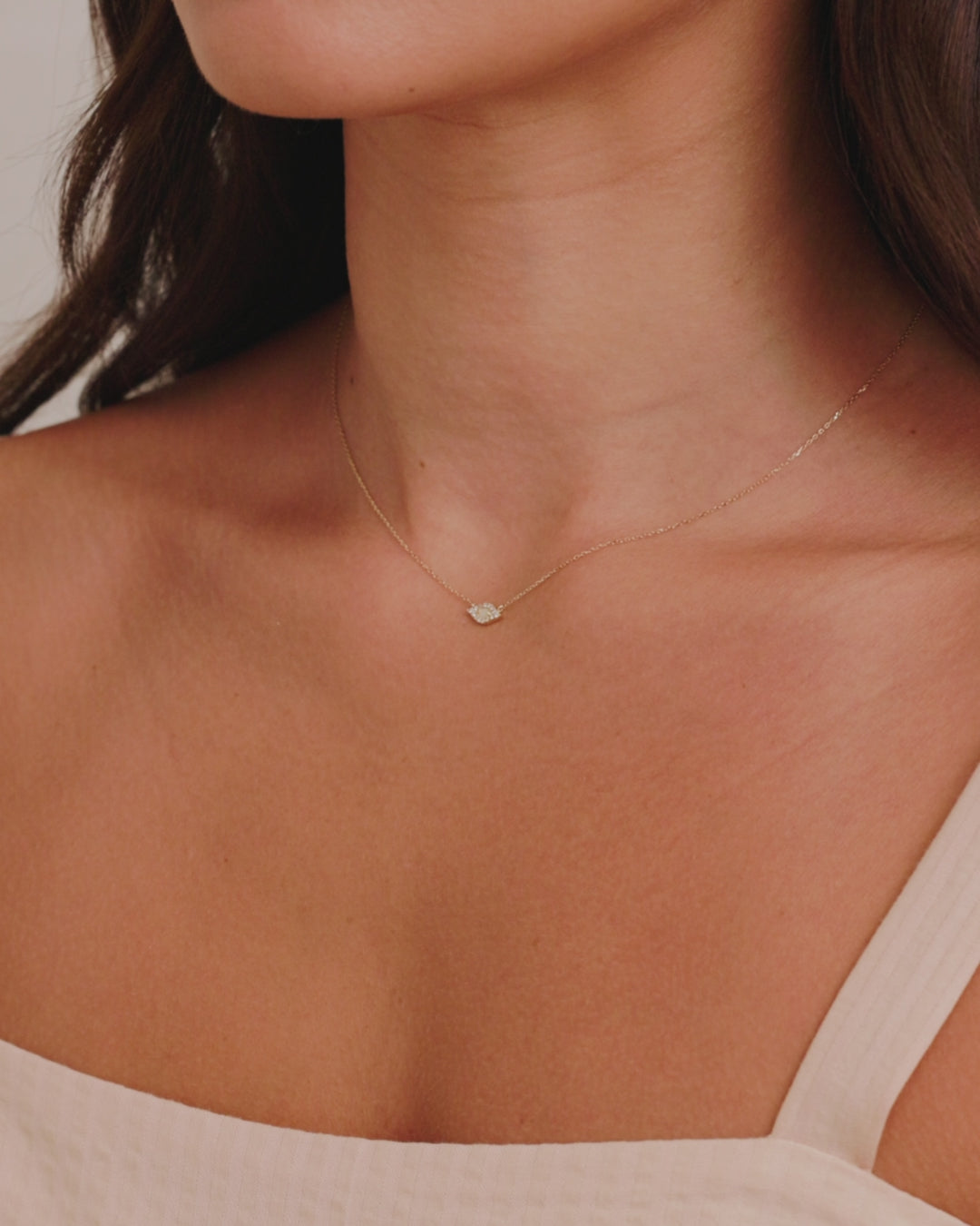 DiamondEvil Eye Necklace || option::14K Solid Gold