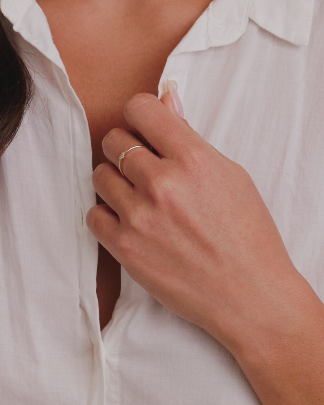 Diamond Pavé Heart Ring || option::14K Solid Gold