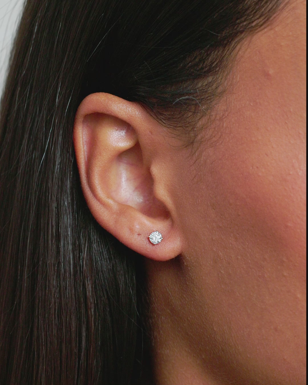 Diamond Solitaire Studs || option::14K Solid Gold, 4mm