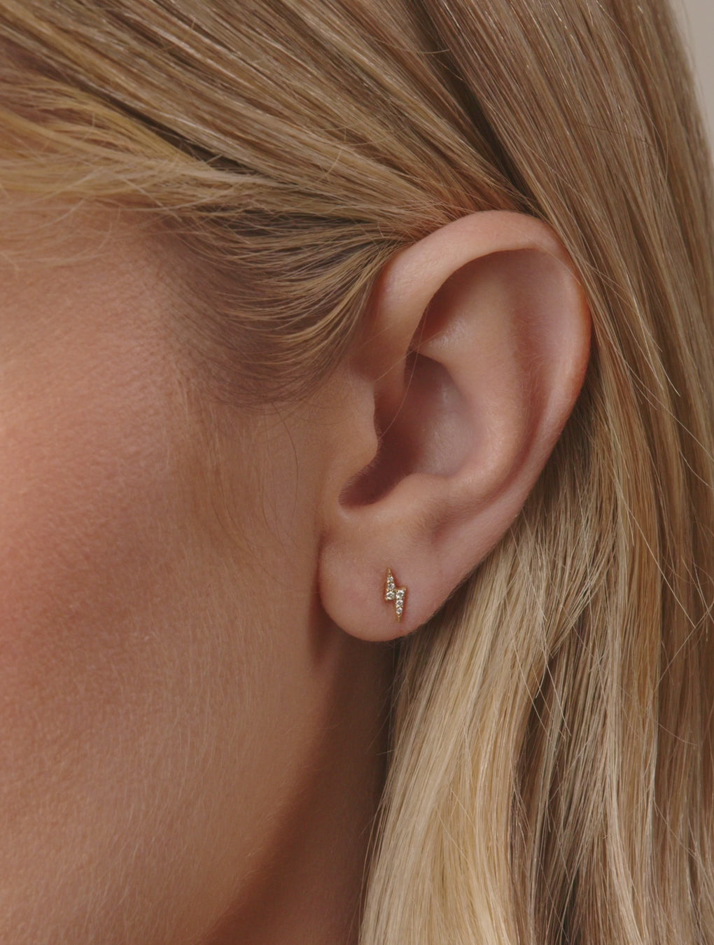 Diamond Lightning bolt earrings || option::14K Solid Gold