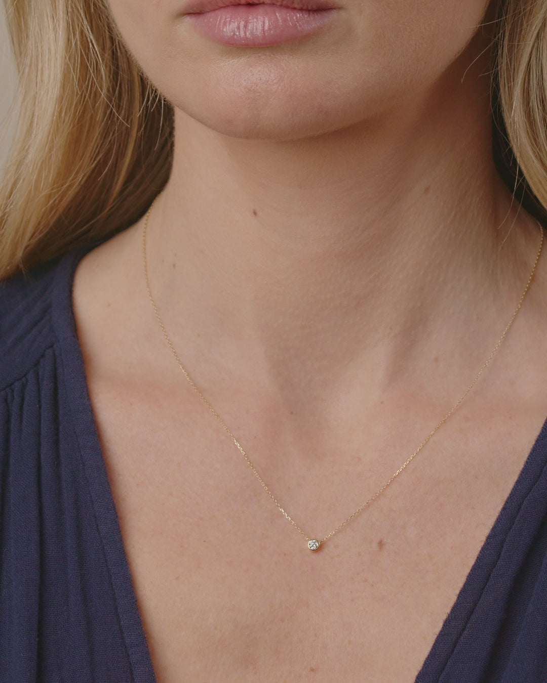 Classic Diamond Necklace || option::14K Solid Gold