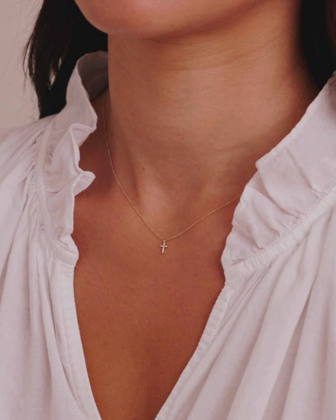 Diamond Cross Necklace || option::14K Solid Gold