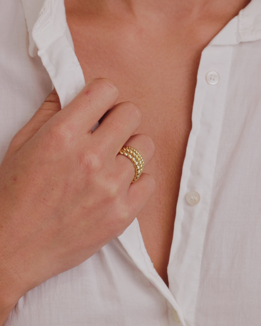 Crew Ring set twisted 18K Gold Plated Ring || option::18K Gold Plated