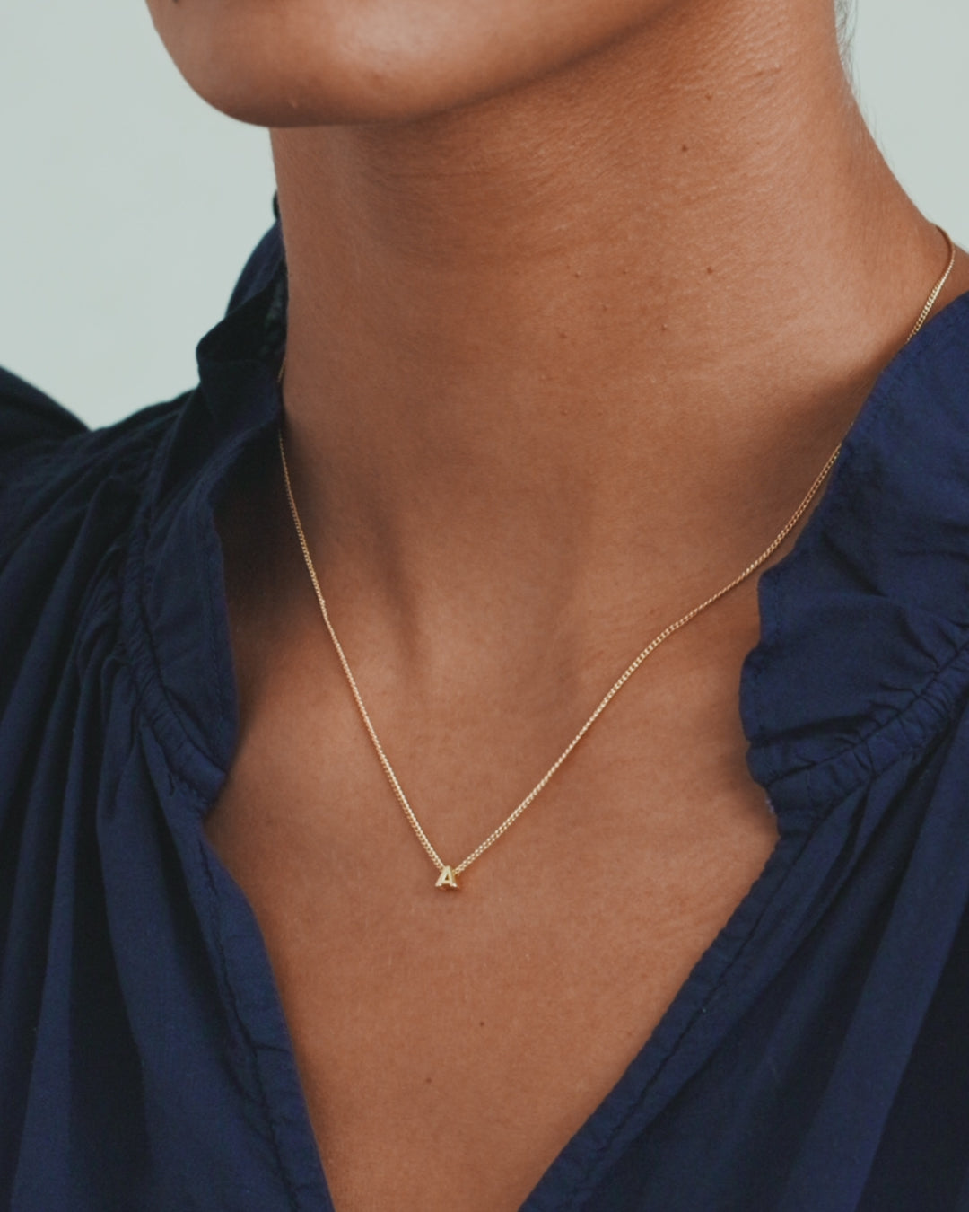 Wilder Mini Alphabet Necklace || option::18K Gold Plated, A