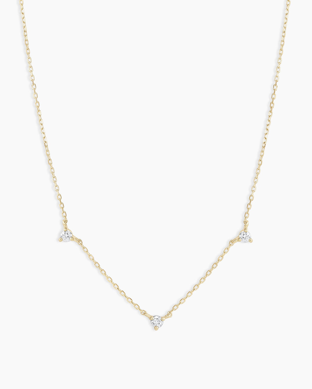 Diamond Eve NecklaceDiamond trio necklace daintyDiamond necklace || option::14K Solid Gold