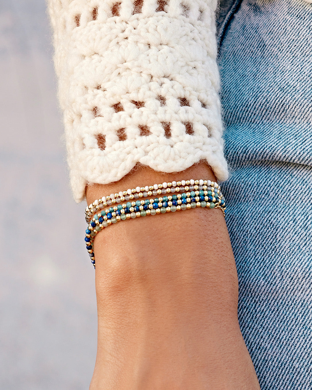 Power Gemstone Brooks Bracelet for Wisdom || option::18K Gold Plated, Lapis - Wisdom