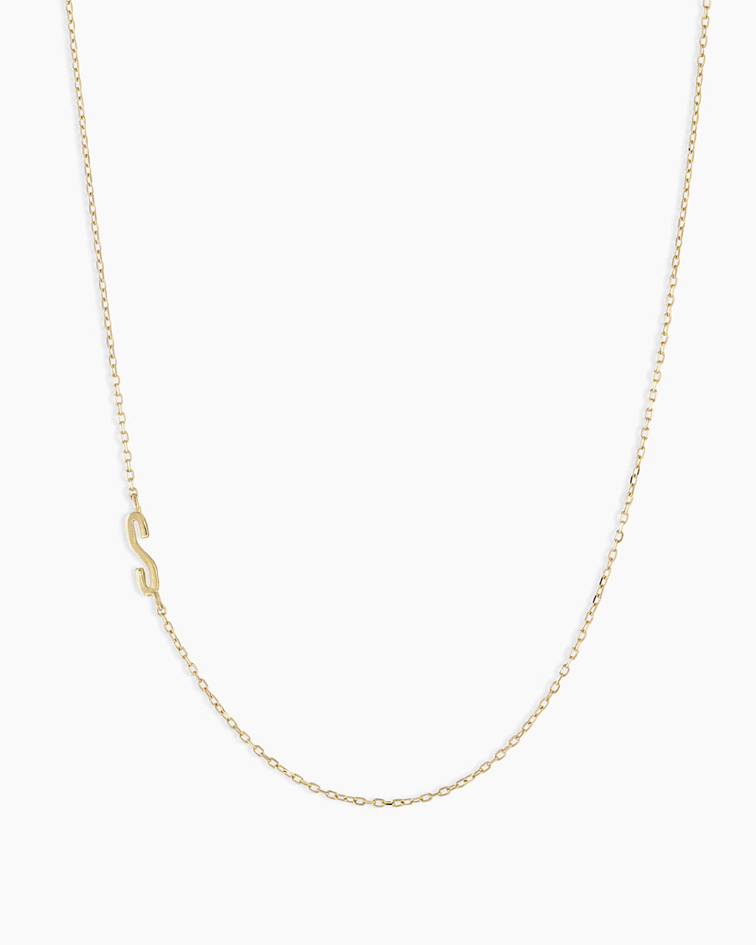 Alphabet Necklace || option::14K Solid Gold, S