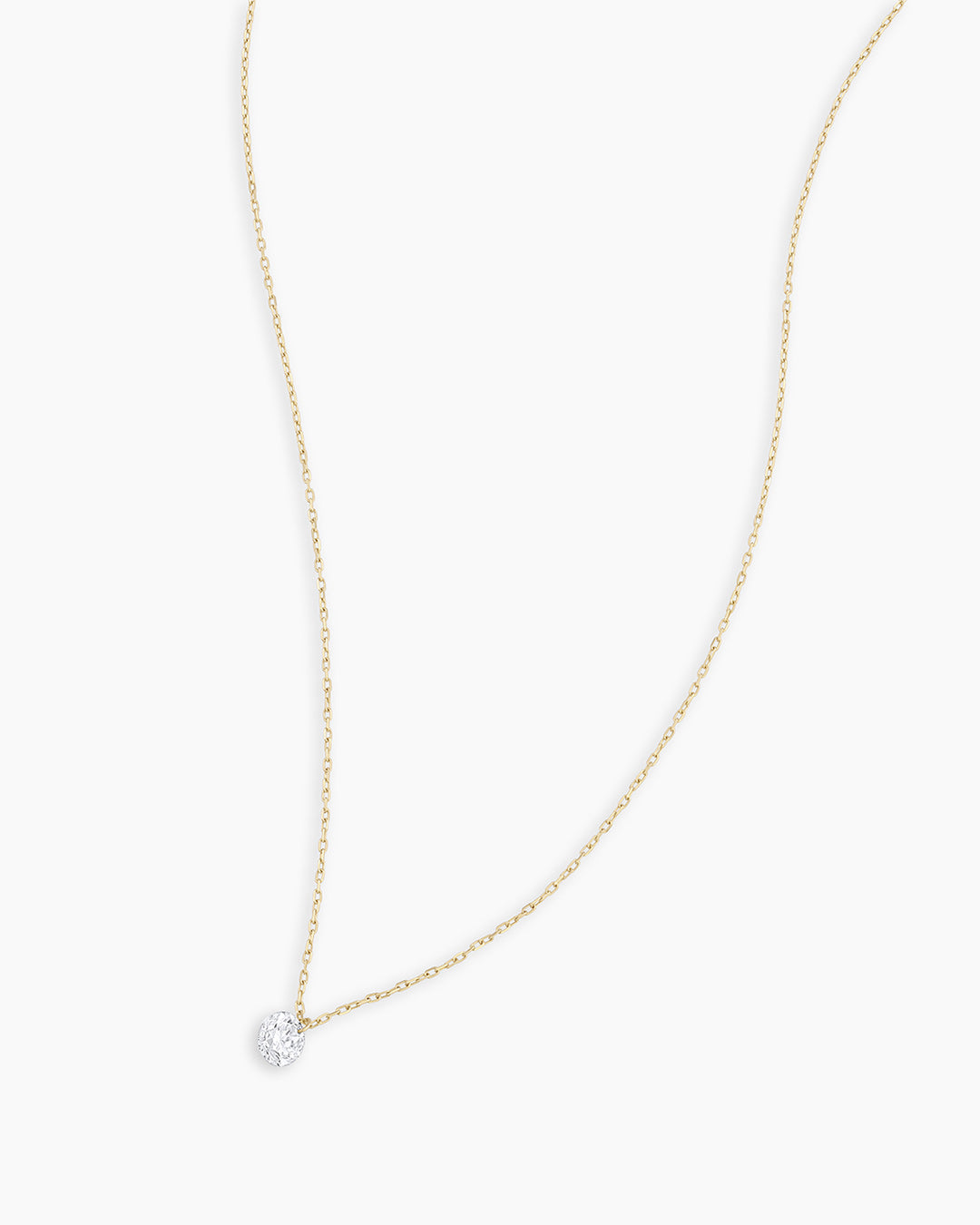 Floating Diamond Statement Necklace || option::18K Solid Gold