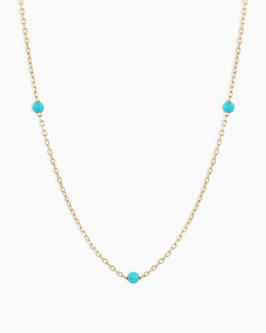 Turquoise Newport Necklace || option::14K Solid Gold