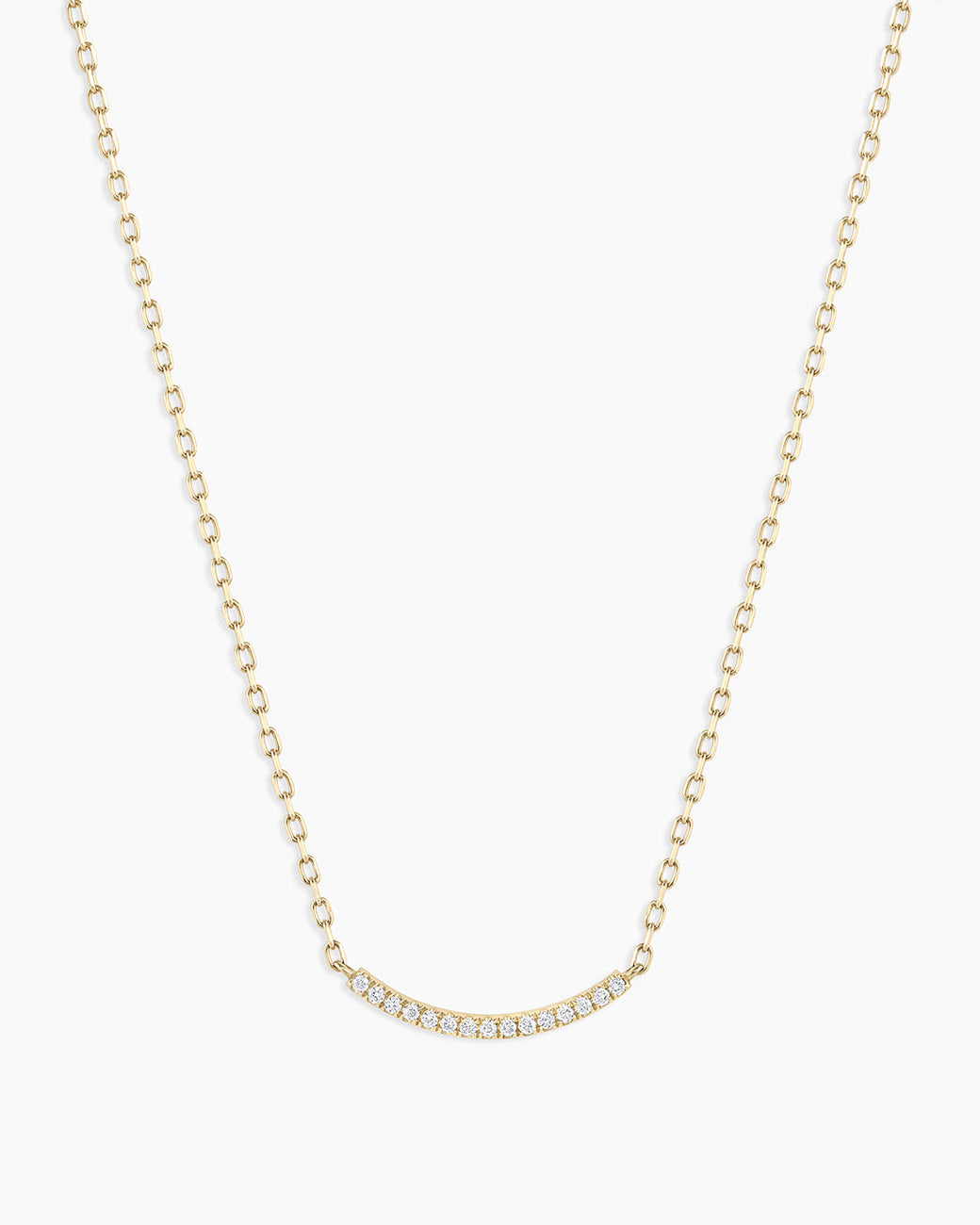 Diamond Taner Bar Mini Necklace || option::14K Solid Gold