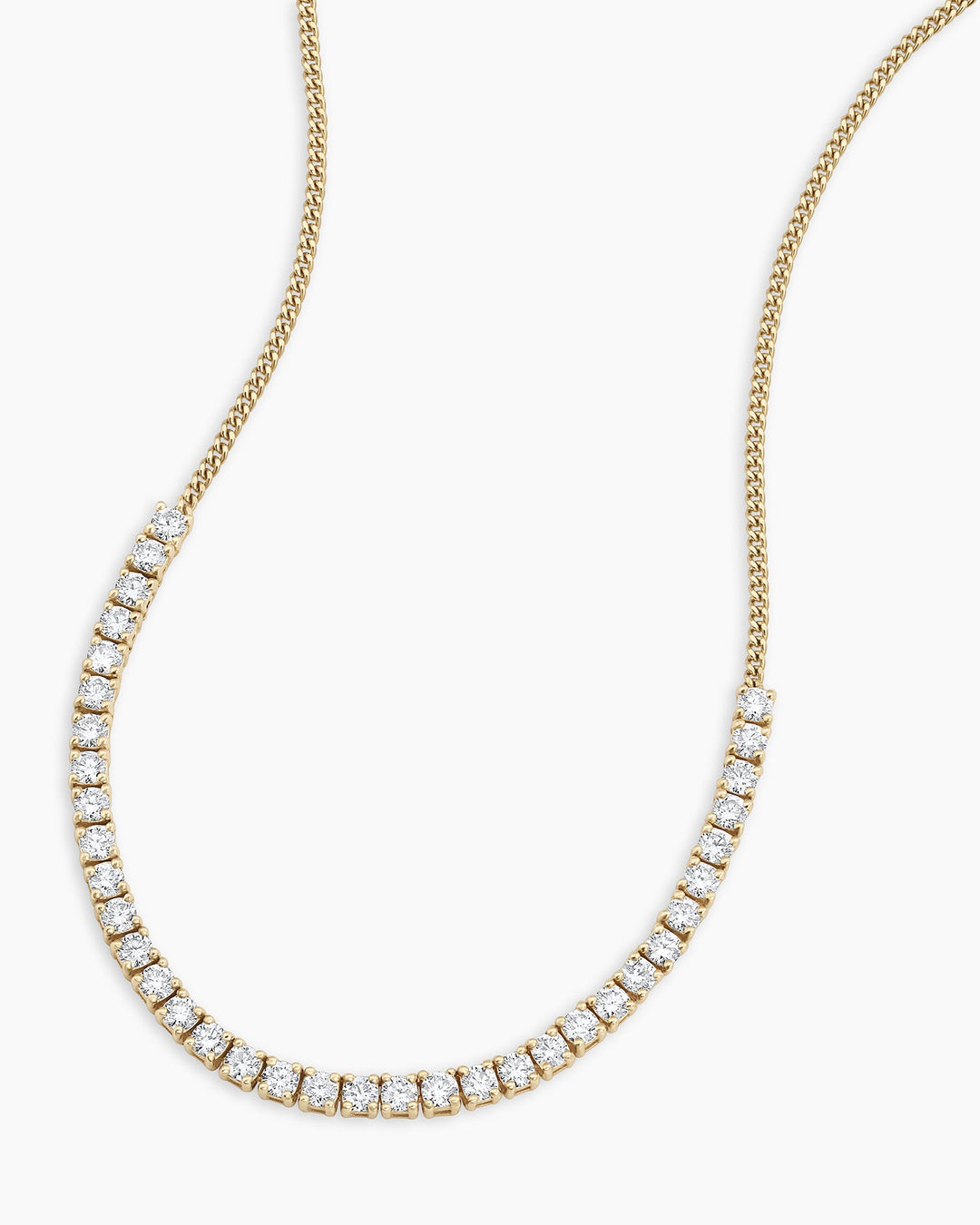 Diamond Melbourne Statement Row Necklace || option::14K Solid Gold
